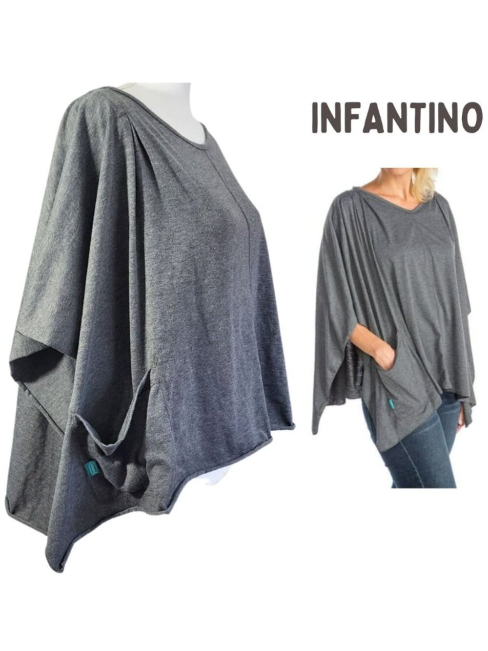INFANTINO Gray 3-in-1 Nursing Shawl & Cover - One Size